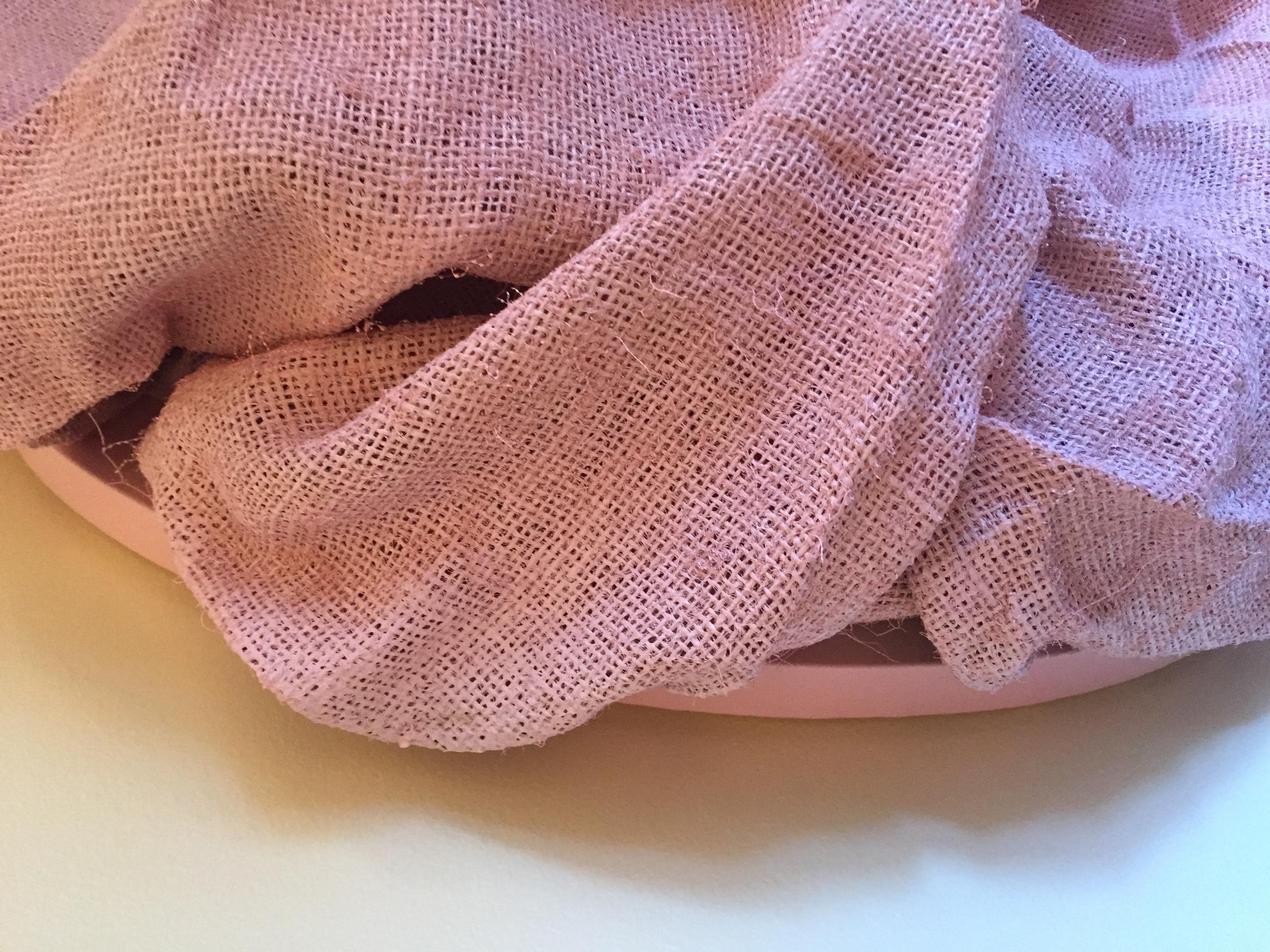 Ballet Pink Folds (hard fabric, textile wall sculpture, contemporary art design) For Sale 1