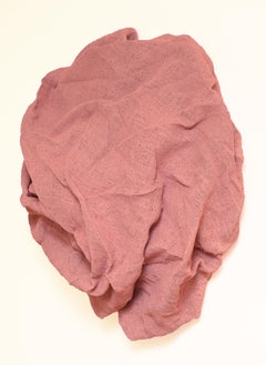 Ballet Pink Folds (hard fabric, textile wall sculpture, contemporary art design)