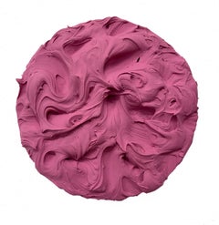"Candy Floss Pink" Excess Wall Sculpture monochrome pink lilac round maximalism