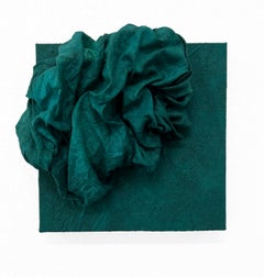 "Celadon 6" Wall sculpture- fabric, monochrome, monochromatic, elegant, bold