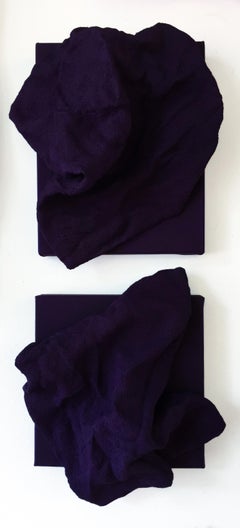 Egyptian Violet Folds - Pair (folds, dark art, fabric, textile arts, wall mount)