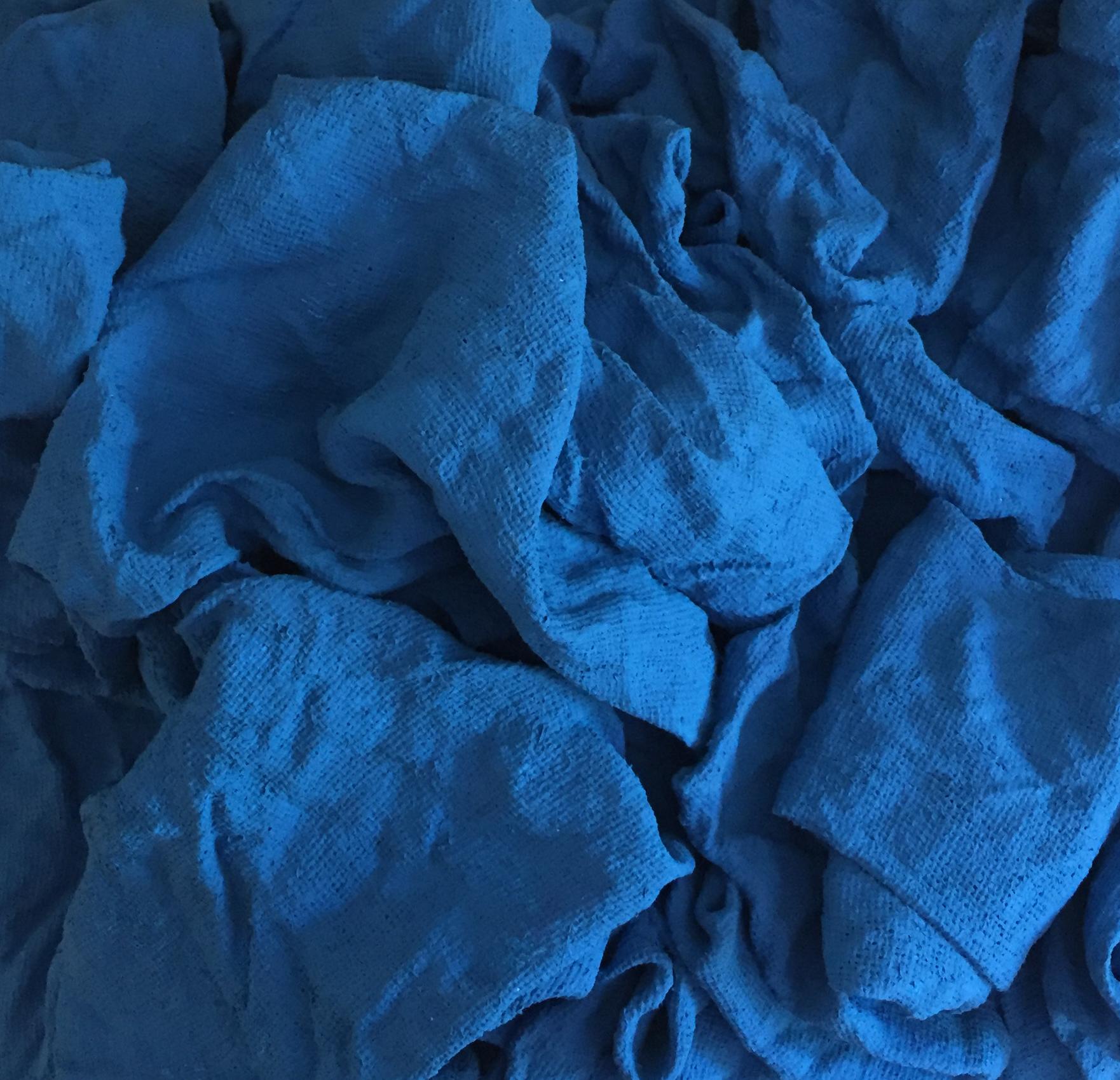 Electric Blue Folds - Abstract Mixed Media Art by Chloe Hedden