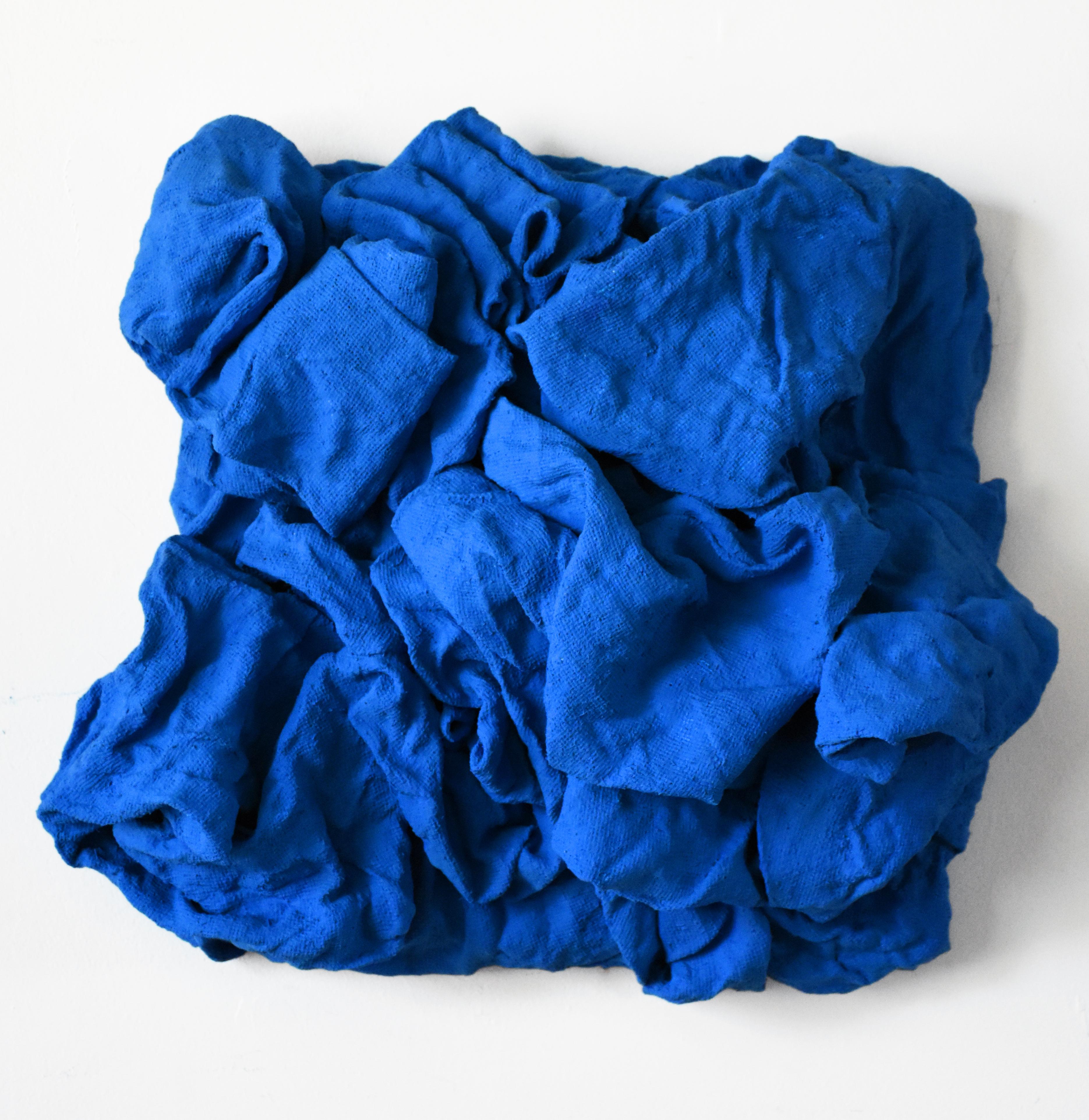 Electric Blue Folds - Mixed Media Art by Chloe Hedden