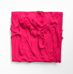 "Electric Pink Excess" Wall Sculpture monochrome monochromatic crimson, hot neon