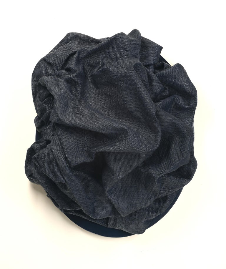 Chloe Hedden Indigo Folds 3 Fabric Art Wall Sculpture