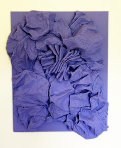Lavender Folds (hardened fabric, lilac art, contemporary design, wall sculpture)