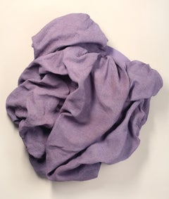 "Lavender Folds" Wall sculpture- fabric, monochrome, monochromatic, purple, mcm