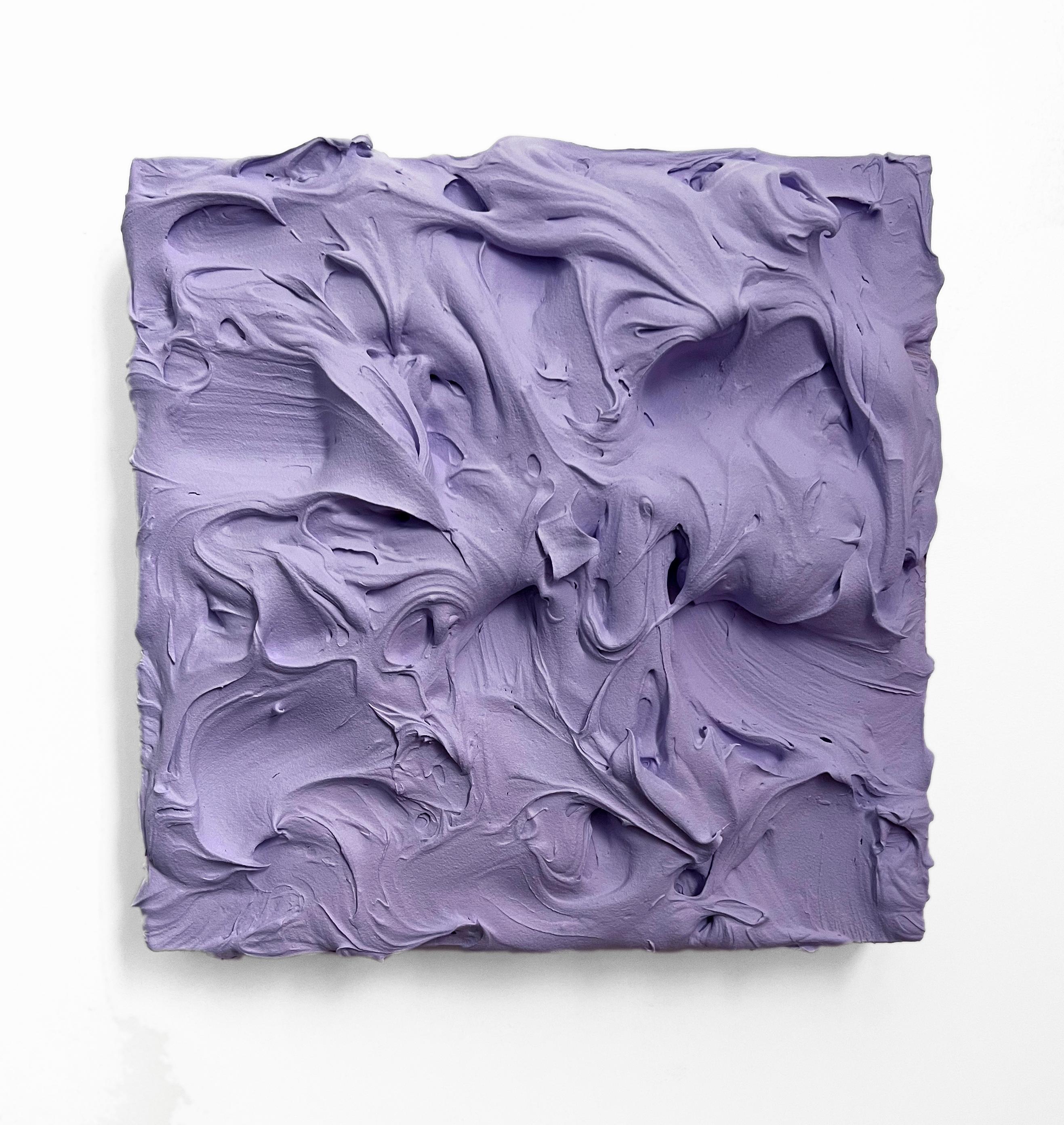"Pale Amethyst Excess" Wall Sculpture monochrome monochromatic mid century lilac - Mixed Media Art by Chloe Hedden
