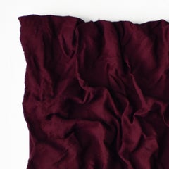 Rasberry Dream Folds (hardened fabric, contemporary art design, wall sculpture)