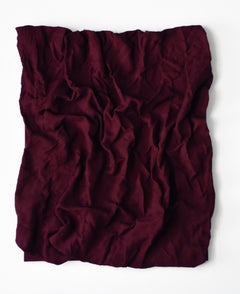Rasberry Dream Folds (hardened fabric, contemporary art design, wall sculpture)