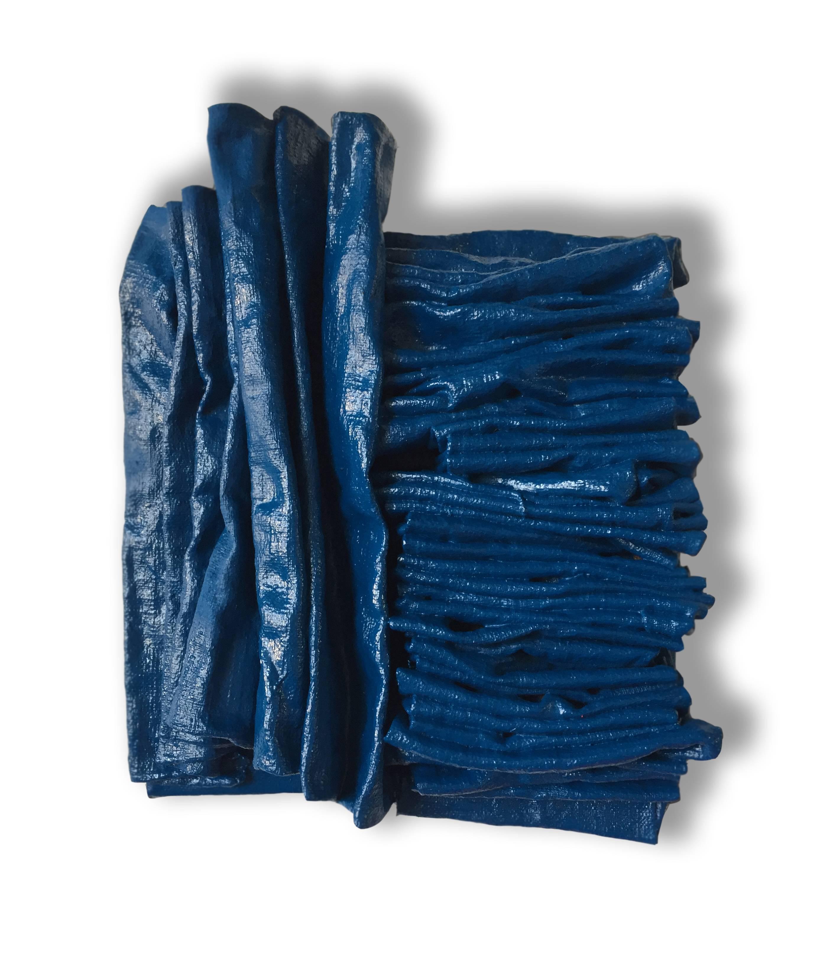 Chloe Hedden Abstract Sculpture - Sapphire Blue Folds