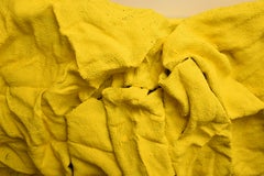 Senegal Yellow Folds (hardened fabric, contemporary art design, wall sculpture)