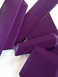 Ultra Violet Crystals (Wood, contemporary design, geometric, purple, sculpture)