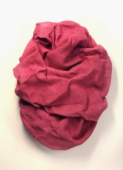 Watermelon Folds (Fabric, red, wall sculpture, contemporary design, textile art)