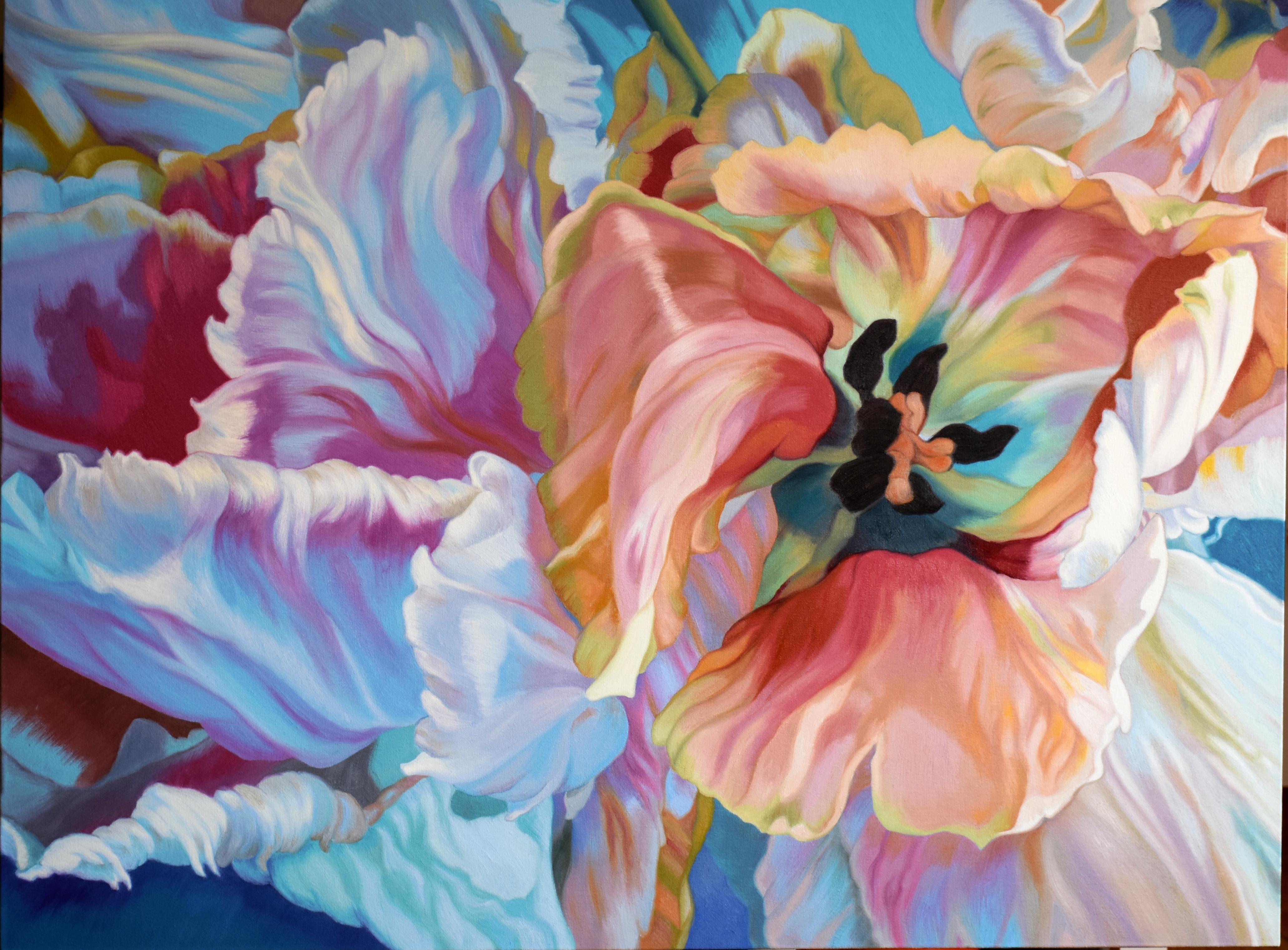 Chloe Hedden Abstract Painting - 2 Parrot Tulip for Tina