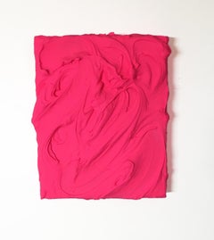 80s Pink Excess (impasto texture thick painting monochrome pop color bold design