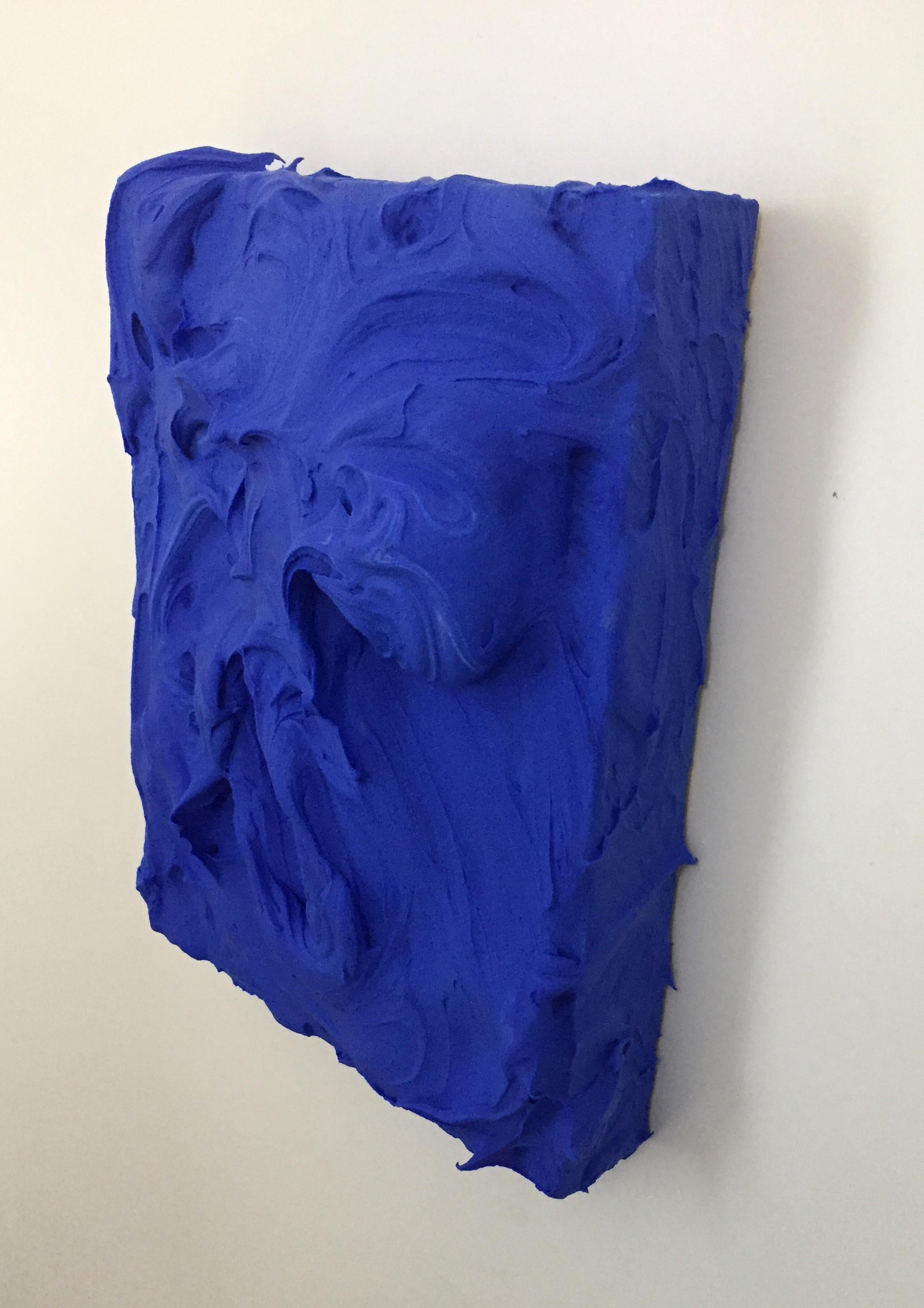 American Blue  (impasto texture thick painting monochrome pop bold design) 1