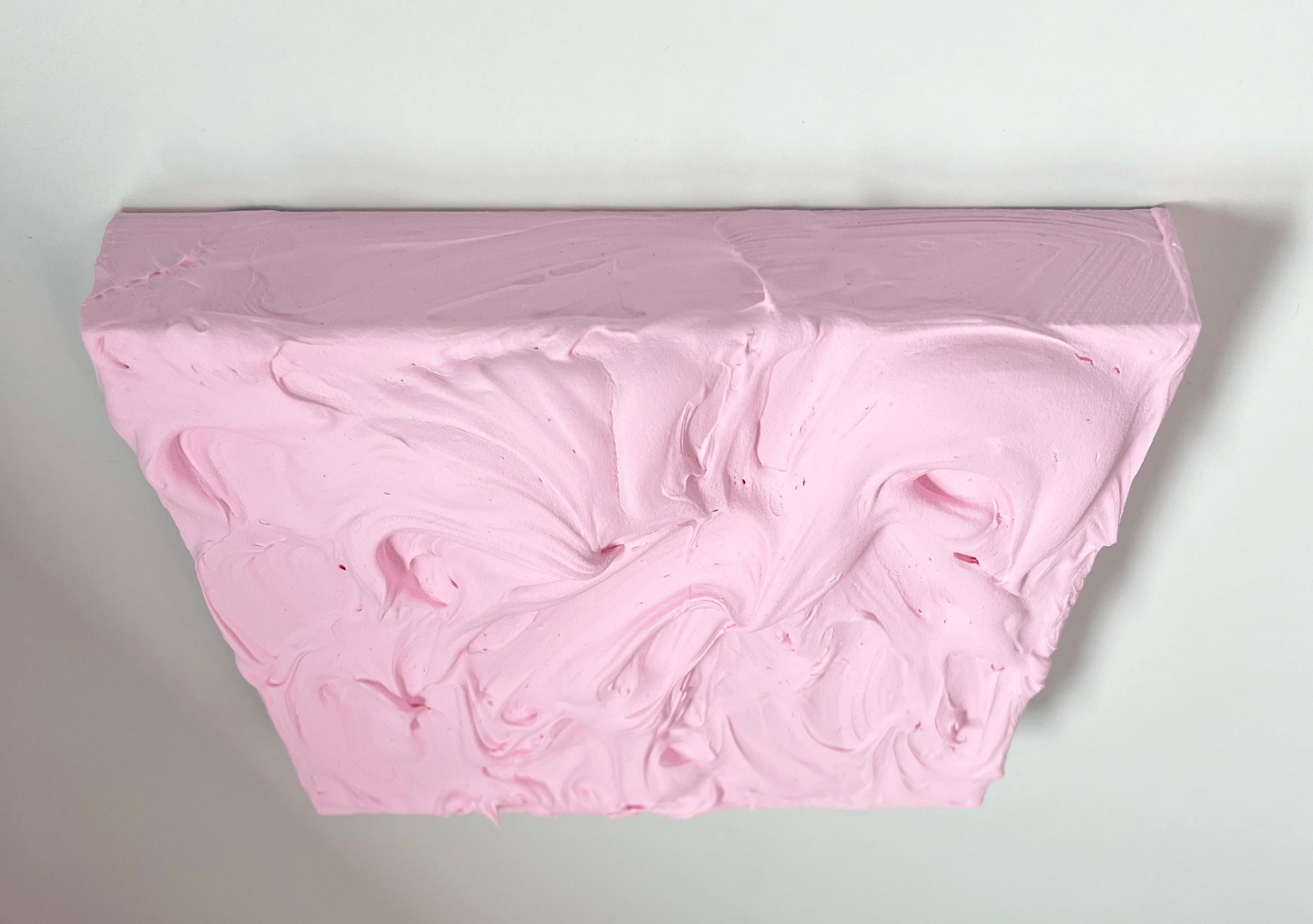 Baby Pink Excess (rotes, dickes, monochromes, quadratisches Pop-Design) (Braun), Abstract Sculpture, von Chloe Hedden