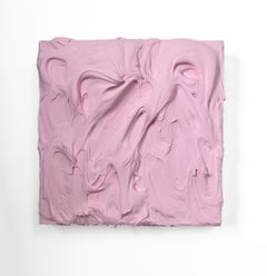 Baby Pink Excess (Rose Impasto dicke Malerei monochrome Pop Quadrat Design)
