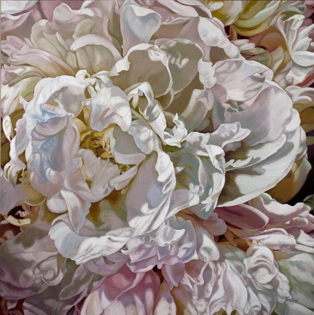 Chloe Hedden Still-Life Painting - BAHOTAA KARAM (floral painting, realist, pastels, flower, oil painting, canvas)