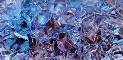 Blue Fluorite (pastels crystals realist precious minerals oil painting canvas)