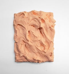 Cantaloupe Excess (impasto texture thick small painting salon hanging bold pop