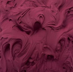 Dark Plum Excess (pittura a impasto spesso con disegno monocromatico quadrato di pop cake)