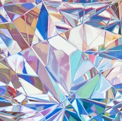 DIAMOND LIGHT (pastels crystals realist precious minerals oil painting canvas)