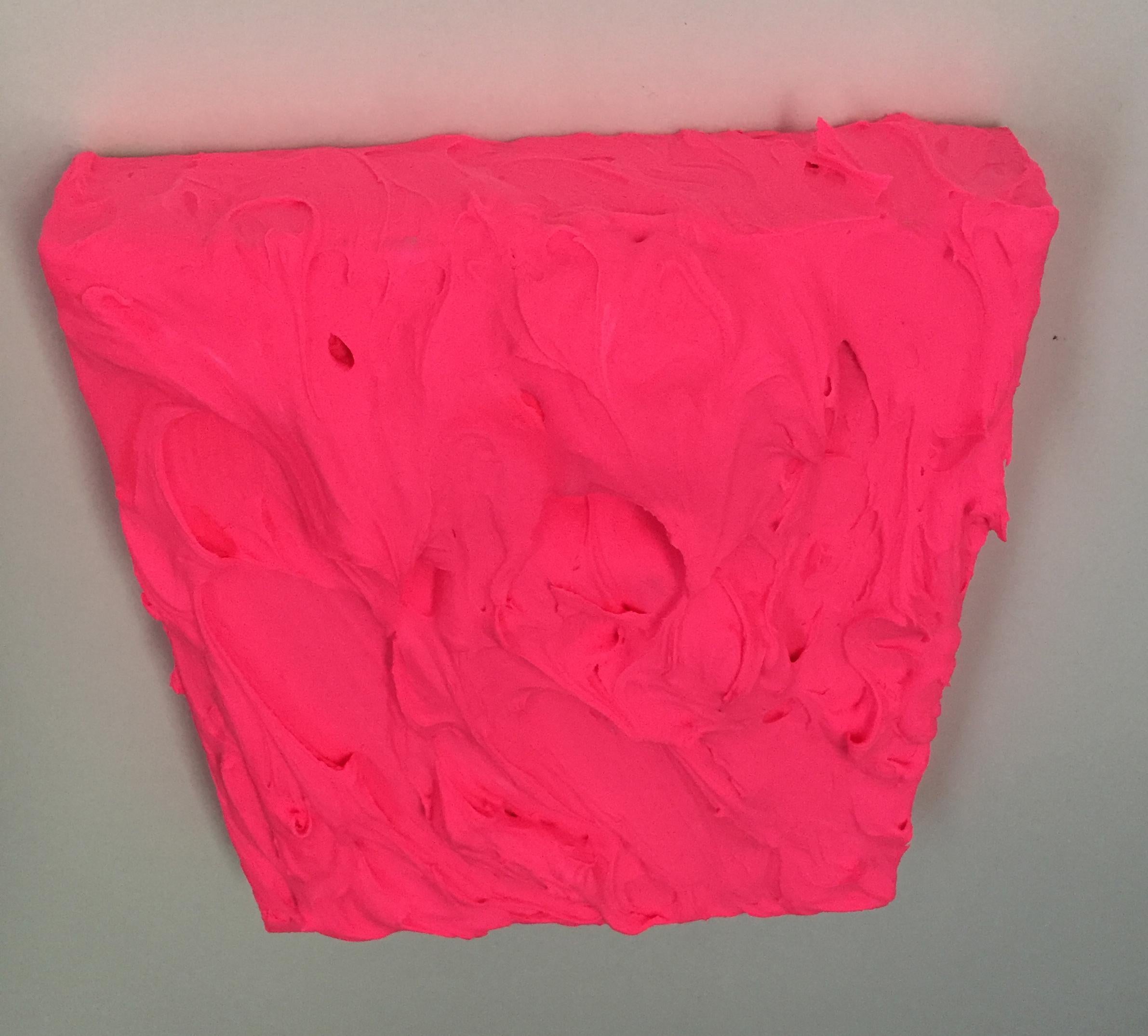 Electric Pink (texture thick painting impasto monochrome pop bold design) - Sculpture by Chloe Hedden