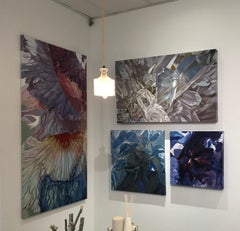 Fading Iris (floral painting, realist, pastels, flower, oil painting, canvas)