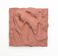 Flesh Excess (rose pink impasto thick painting monochrome pop art square design)