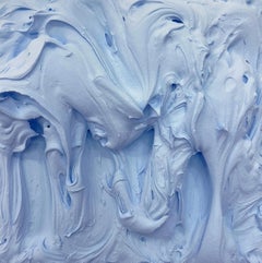 Forget Me Not Blue Excess (thick impasto painting square monochrome pop design)