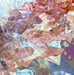 Ghost 3 (pastels crystals realist precious minerals oil painting canvas)