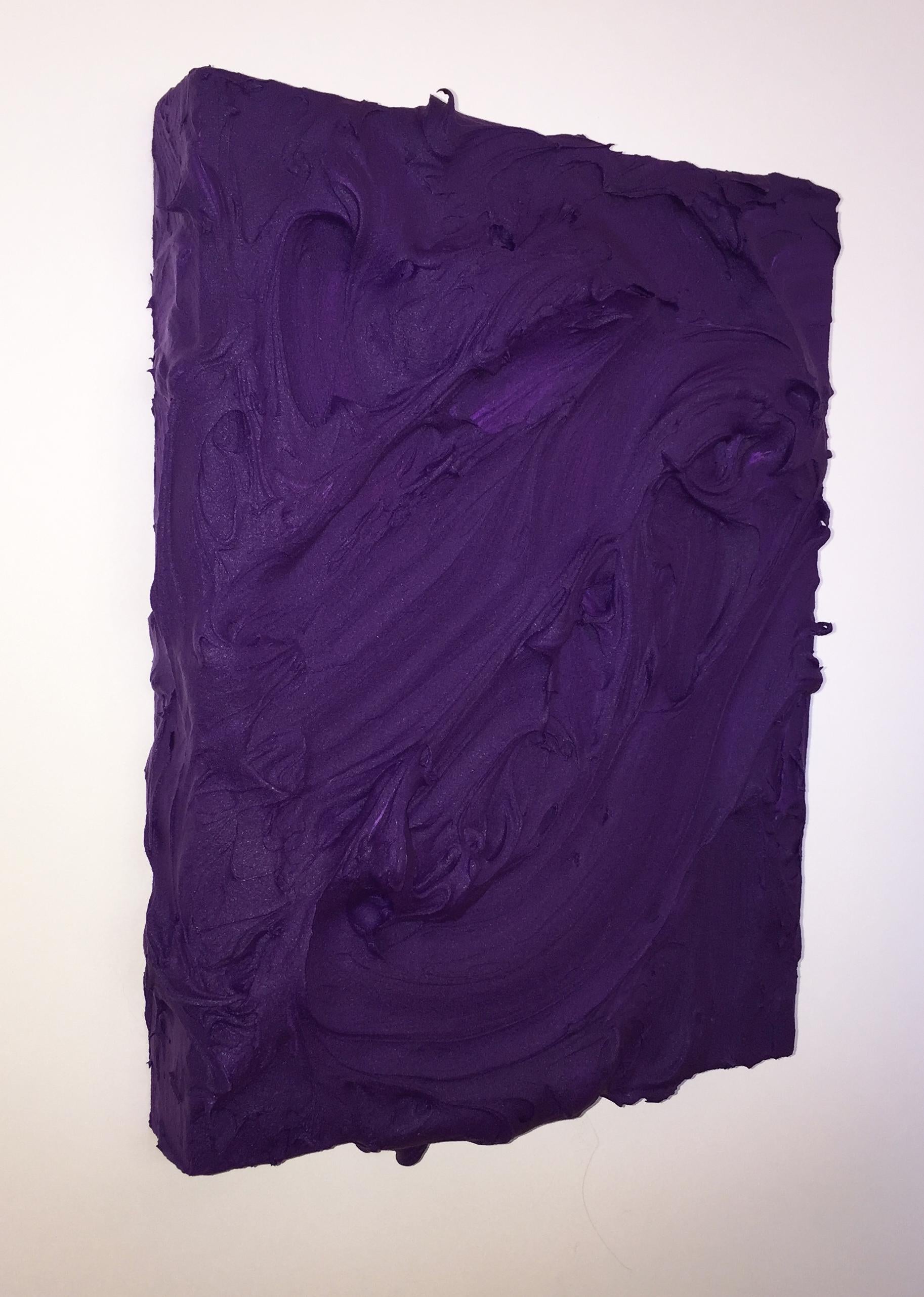 Grape Excess (violet impasto thick painting dark contemporary design vivid)  - Painting by Chloe Hedden