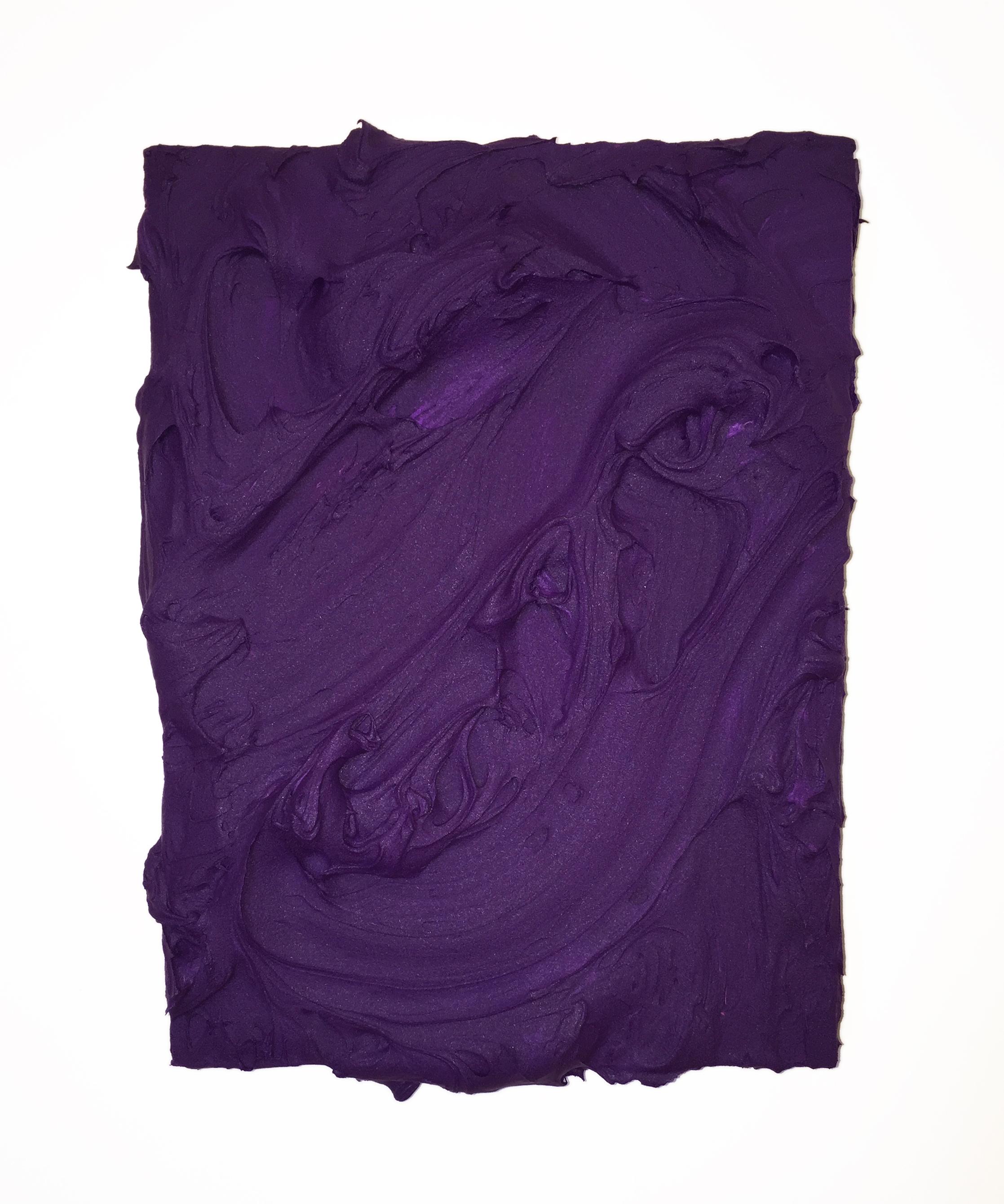 Chloe Hedden Abstract Painting - Grape Excess (violet impasto thick painting dark contemporary design vivid) 