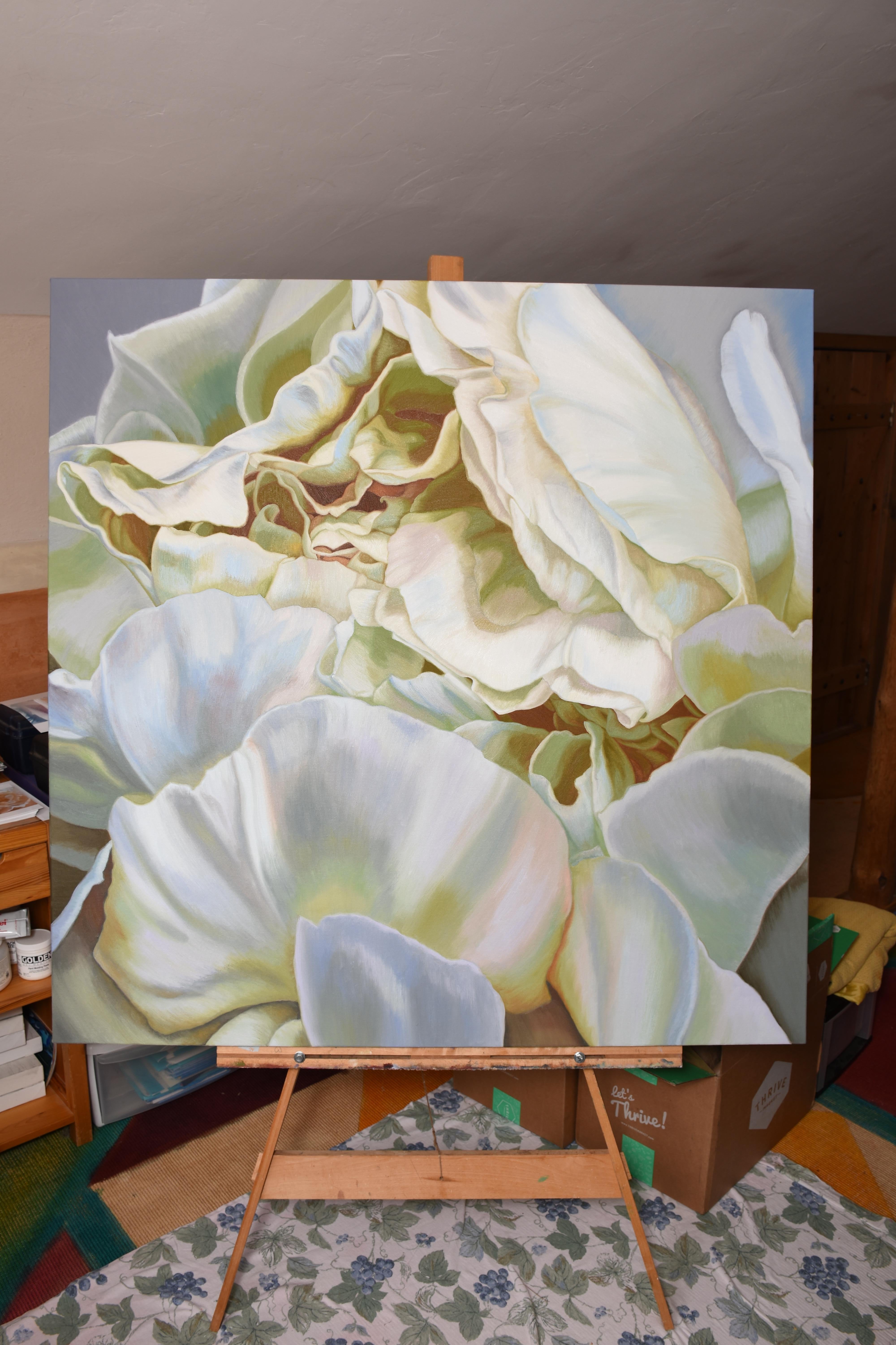 GREEN PEONY - Painting by Chloe Hedden