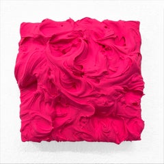 Hot Pink Excess (pittura a impasto pastello spesso, disegno quadrato monocromatico pop)