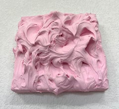 Light Rose Excess (thick pink impasto painting square monochrome pop design)