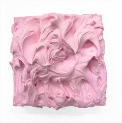 Light Rose Excess (thick pink impasto painting square monochrome pop design)