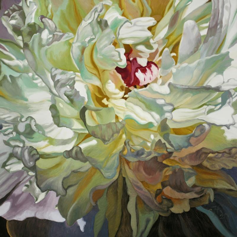 Chloe Hedden Abstract Painting - Long Time Sun (floral painting, realist, pastels, flower, oil painting, canvas)