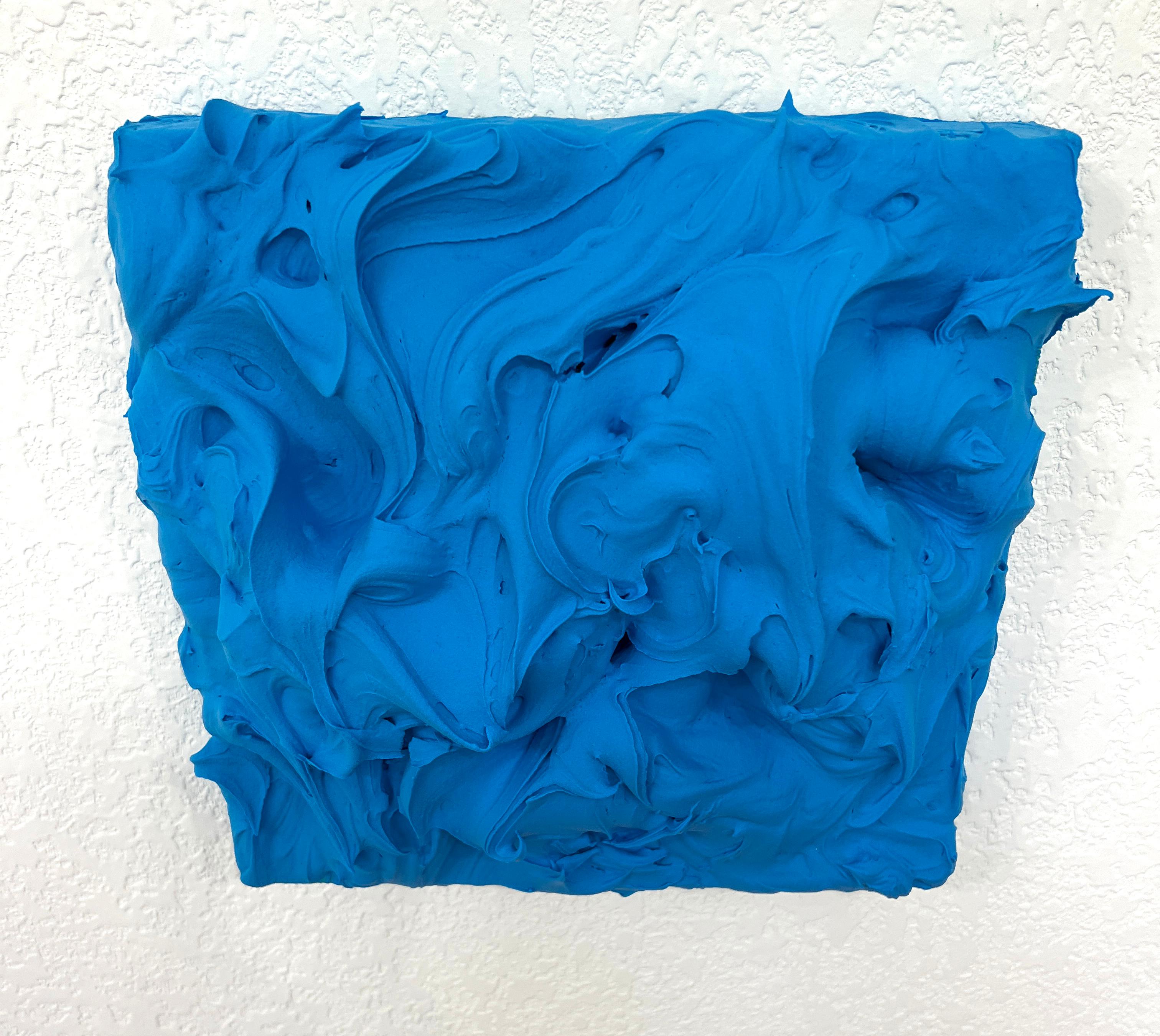 Exceso de manganeso (pintura de empaste azul grueso diseño pop monocromo cuadrado) en venta 2