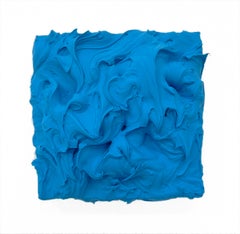 Eccesso di manganese (pittura ad impasto blu spesso, disegno pop monocromatico quadrato)