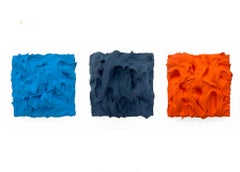 Manganese, Prussian Blue, and Vermillion Excess Trio (texture thick  paint)