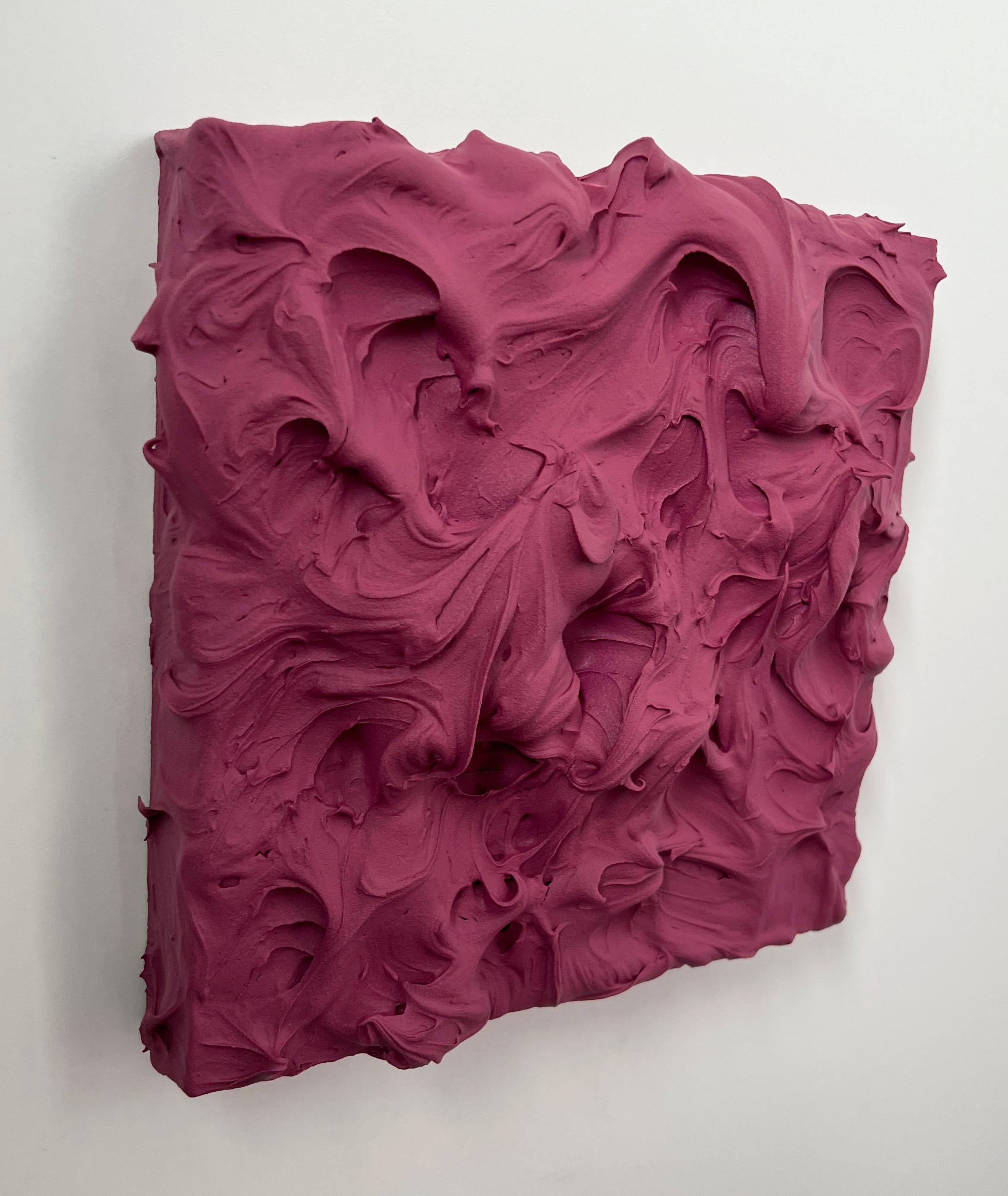 Mauve Excess (purple impasto thick painting monochrome pop art square design) - Pop Art Painting by Chloe Hedden