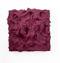 Mauve Excess (purple impasto thick painting monochrome pop art square design)