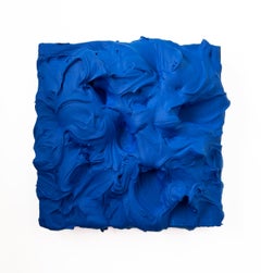 Mediterranean Blue Excess (thick painting monochrome pop art square design)