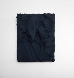 Midnight Blue Excess (impasto texture thick painting monochrome pop bold design)