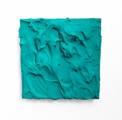 Mint Excess 2 (thick impasto painting monochrome pop art square design)