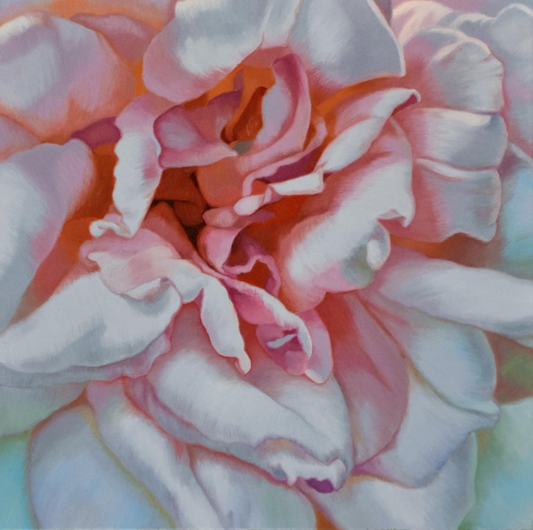 Chloe Hedden Morning Rose Floral Realist Flower Oil Painting Canvas Petals Pink For Sale At 1stdibs
