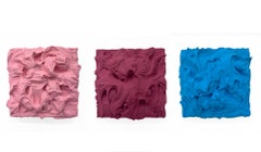 Persian Rose, Dark Plum and Manganese Blue Excess Trio (texture thick  paint)
